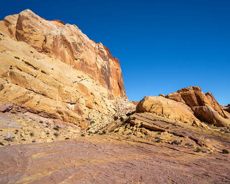 Rock formations along the White Domes trail at Valley of Fire State Park in Nevada.