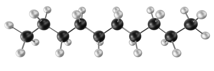 Molecular structure of Decane C10H22