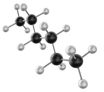 Molecular structure of Hexane C6H14