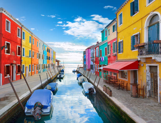 Colorful houses in Burano, Venice, Italy