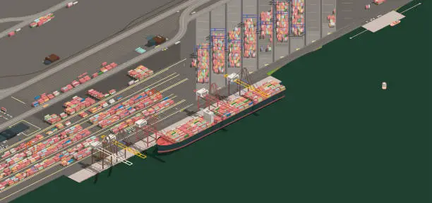 Vector illustration of seaport