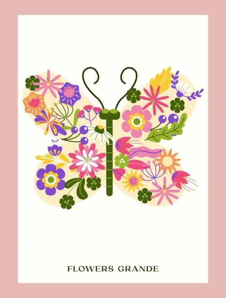 Vector illustration of Beautiful flower poster