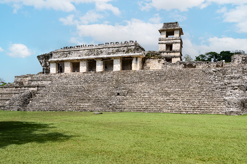 The famous pyramid shape temple in Yucatan peninsula, Mexico.