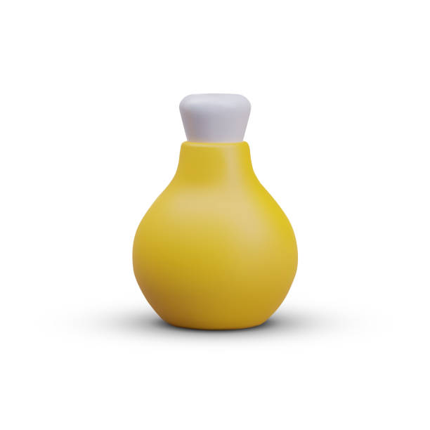 istock Plastic yellow bottle for cosmetic liquid product in yellow color 1965831944
