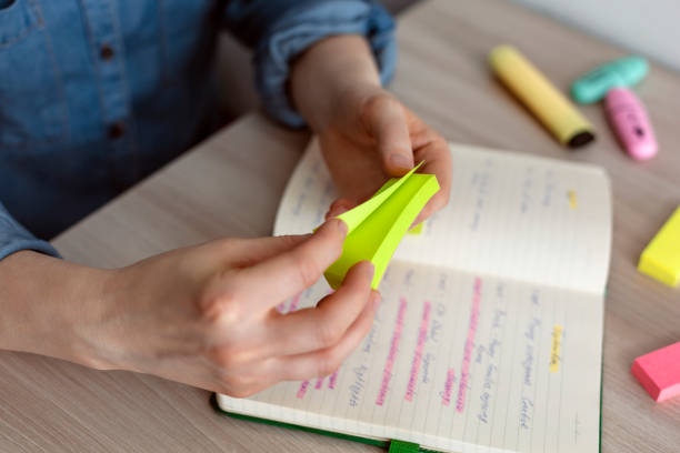 Agenda organize with color-coding sticky for time management