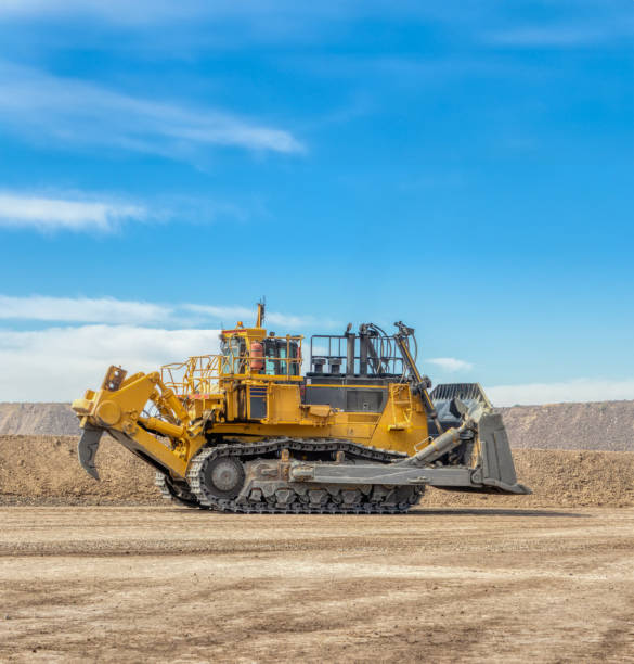 odkrywkowa kopalnia diamentów, rozpruwacz do spycharek górniczych do skał i duże ostrze do czyszczenia - construction machinery machine industrial equipment grader zdjęcia i obrazy z banku zdjęć