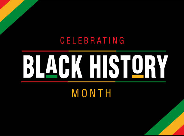 Black History Month February concept. Banner template design, poster with text ベクターアートイラスト