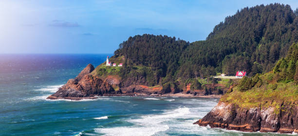 istock Rocky Pacific Ocean and Lighthouse on Oregon Coast, USA. 1965986931