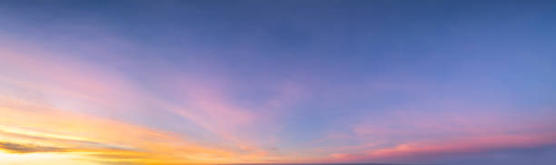 istock Panoramic View of Cloudscape during a colorful sunset or sunrise. 1965987456