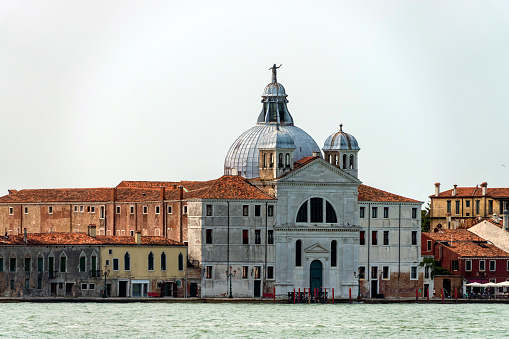 Venice Grand canal, Basilica Santa Maria della Salute in Venice. Travel photo. Italy. Europe.
