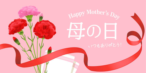 mother's day carnation bouquet image banner (2:1) - カーネーション点のイラスト素材／クリップアート素材／マンガ素材／アイコン素材