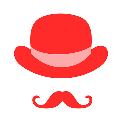 Moustache and hat, gentleman vector illustration