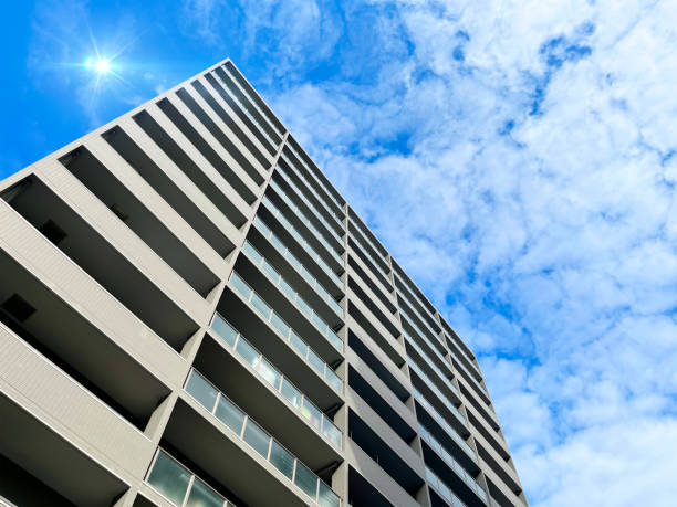istock Apartment exterior and blue sky 1966341931
