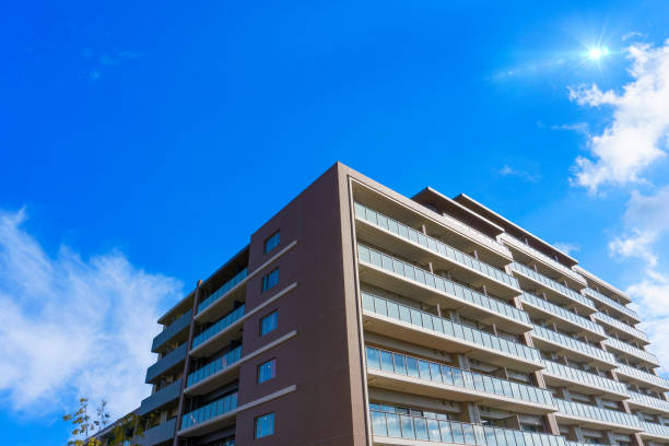 istock Apartment exterior and blue sky 1966345122