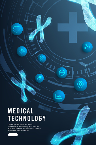 Healthcare and medical icon pattern innovation digital technology technology background. Medical, science and technology concepts. Abstract futuristic design. Vector illustration.