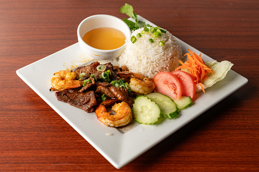 Pork and shrimp with rice