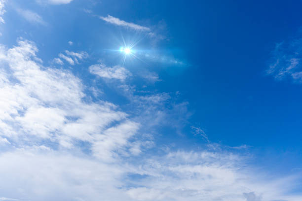 istock Background material of sun flare and refreshing blue sky and clouds 1966392905