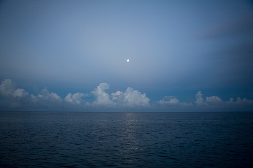 Mentawai Islands Indonesia Moon rise and clouds
