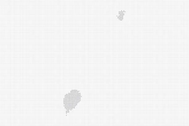 Vector illustration of Pixel dotted map of Sao Tome and Principe in grey. Halftone dots concept. Vector illustration EPS10