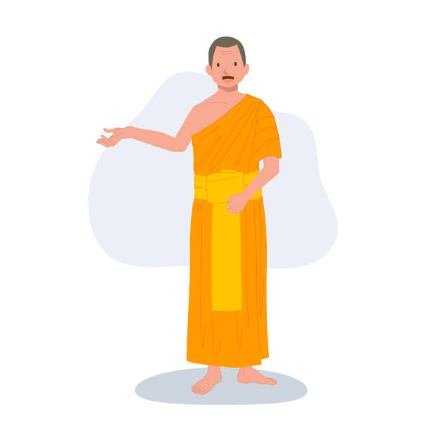 istock Thai Monk as a teacher is giving knowledge in buddhism. or giving suggestion, welcoming 1966561296