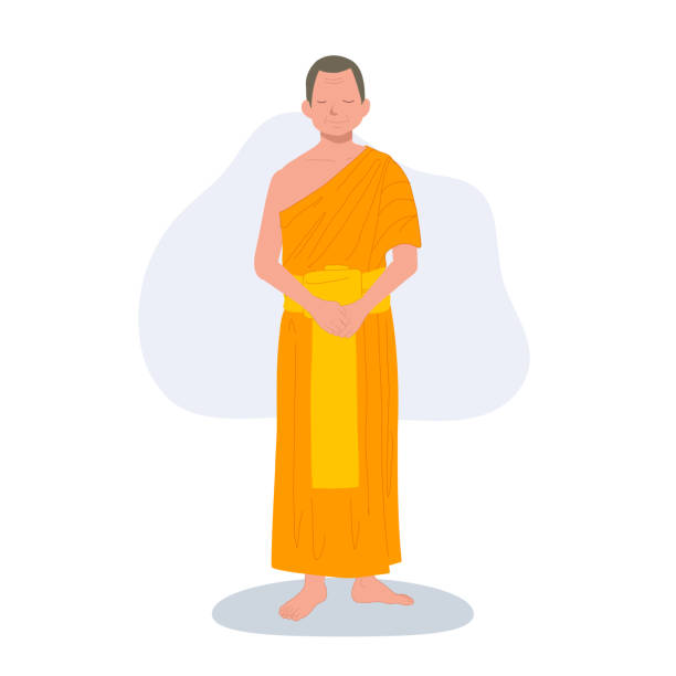 istock calm demeanor Thai Monk in Traditional Robes 1966562958