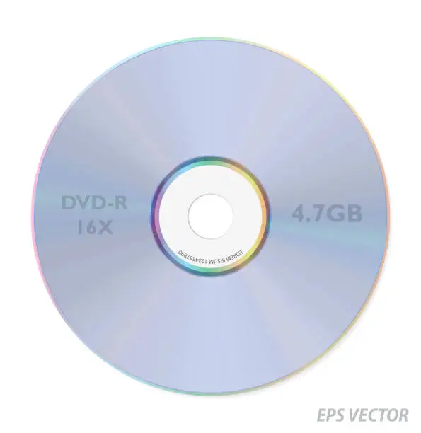 Vector illustration of Super Realistic DVD disc isolated. 3D Render