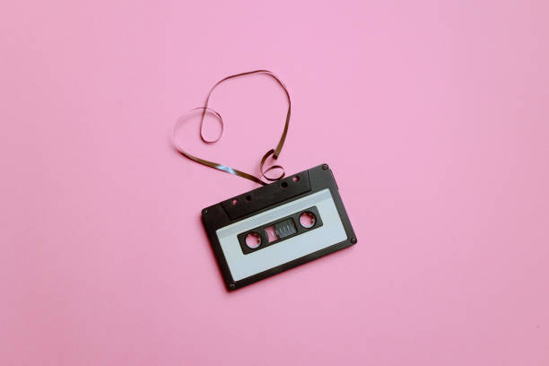 istock Vintage Retro Audio Cassette with heart Shaped Tape 1966626754