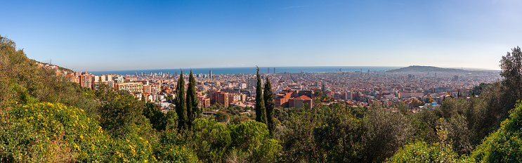 Panorama of the city Barcelona, Spain