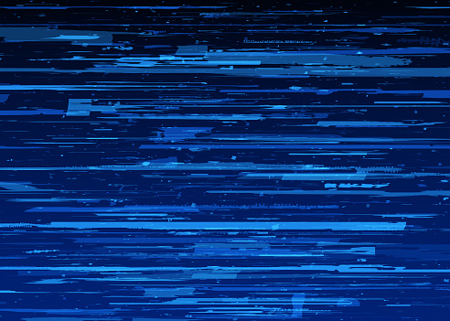 Blue glitching distorted signal abstract vector background