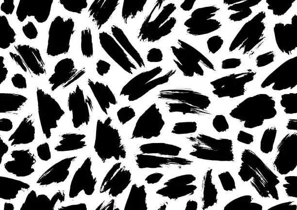 Vector illustration of Seamless black grunge vector paint brush strokes background