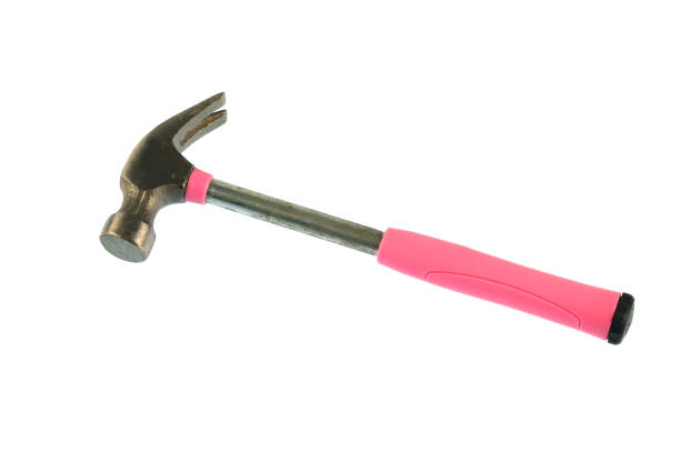 istock close up on pink hammer isolated on white background 1966814563