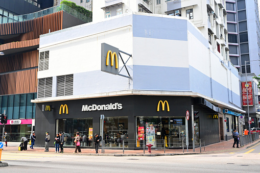 cExterior view of a McDonald's Restaurant in Hong Kong - 01/27/2024 14:00:39 +0000.
