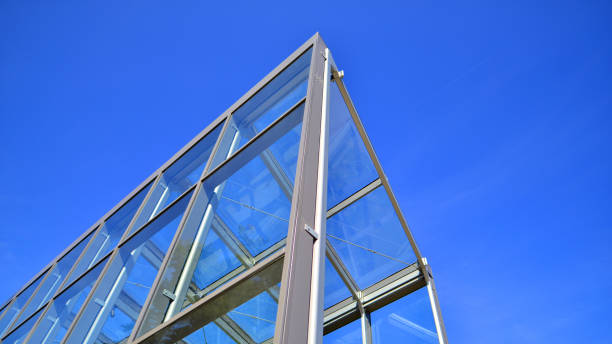 istock Modern building glass roof metal frame construction. 1966953827