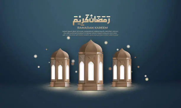 Vector illustration of Realistic ramadan background with lantern, for banner, greeting card
