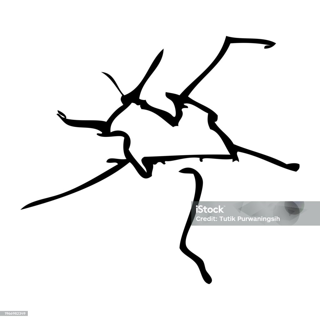Hand Cracking Drawing Reference Crack Simple Vector Hand Draw Sketch Doodle Isolated On White Stock ...