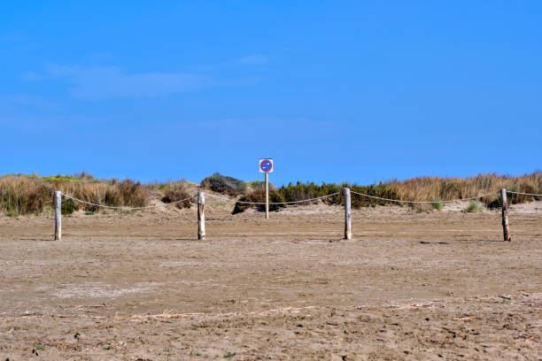 istock No parking sign at Trabucadors beach, Ebro Delta, Spain. 1967013410