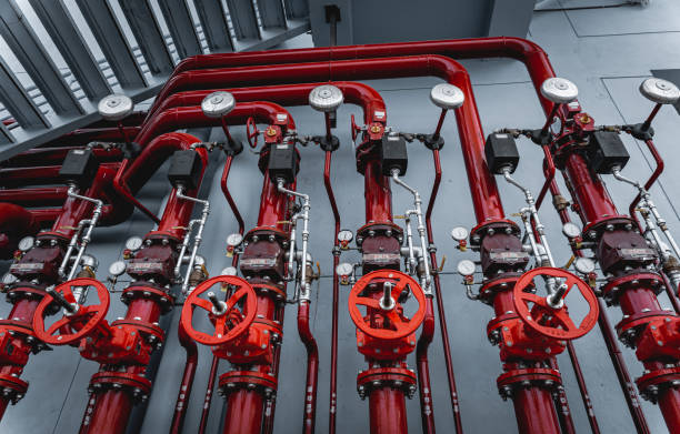 istock Header pipes valve zone and fire alarm control system at industrial plants 1967014459
