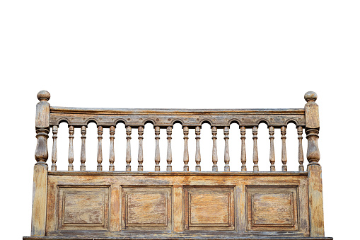 Canarian wooden balcony isolated on white background