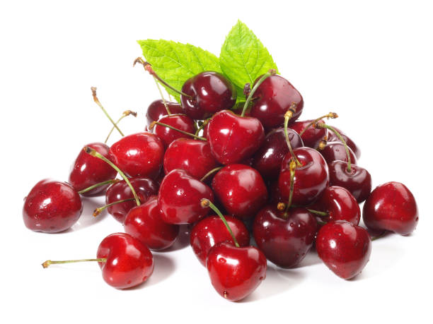 istock Sweet Cherries on white Background 1967043046