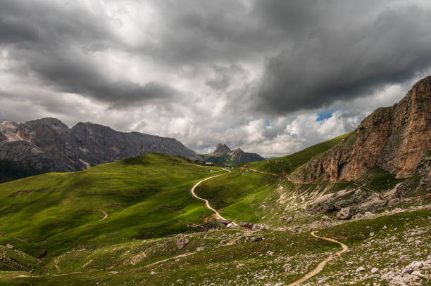 istock mountain landscape inside Val di Fassa, Dolomites 1967048054