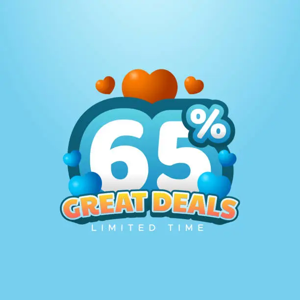 Vector illustration of Discount Fun Number Vector Design Collection