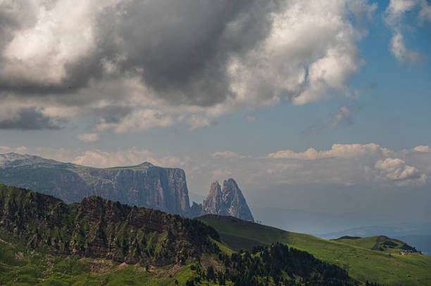 nature sceneries along the trail from Col Rodella to Val Duron, Val di Fassa, Dolomites