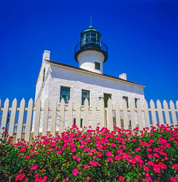 Lighthouse in Point Loma, San Diego stock photo