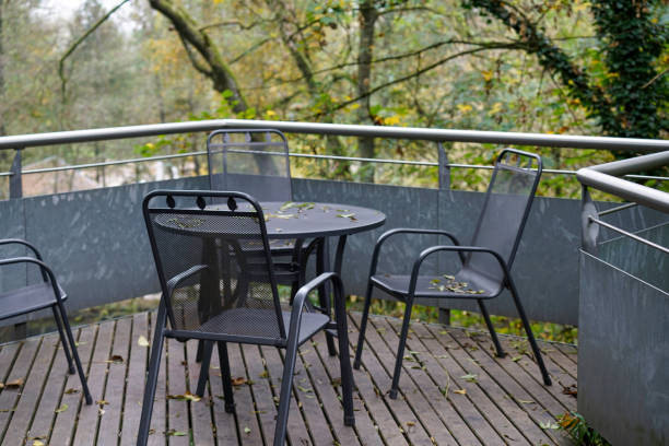 istock comfortable seats and tables in the park 1967121459
