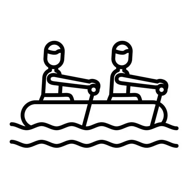 Vector illustration of Rafting Icon