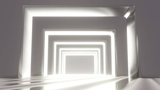 istock 3D rendering of an empty white tunnel corridor. 1967148491