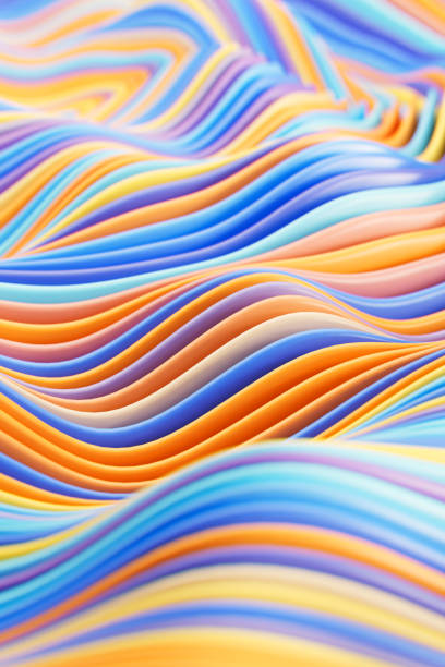 istock Abstract Background of Abstract Multicolored Wavy Surface. Dynamic Softness in Motion. Wave Shapes. 1967171435
