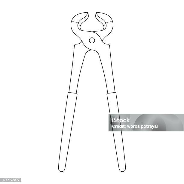 손으로 그린 아이 그림 만화 벡터 일러스트 레이 션 네일 당기는 펜치 아이콘 흰색 배경에 고립 갈고리 발톱에 대한 스톡 벡터 ...