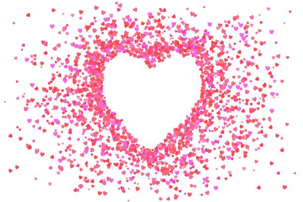 istock The pink hearts scattered around the empty area were a white heart in the middle. Designed for Valentine's Day. A heart that expresses love. Space for entering text. Vector illustration 1967253043