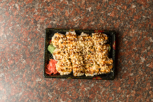 crunchy shrimp sushi roll